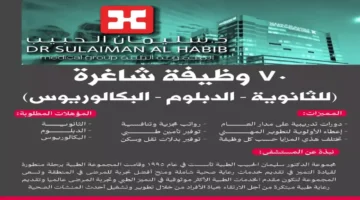 70 وظيفة صحية.. مجموعة مستشفيات الحبيب تفتح باب التوظيف في 4 مدن سعودية